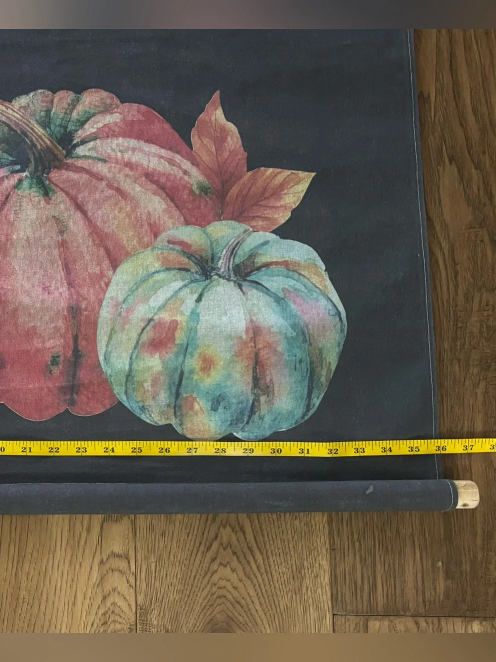 Thankful Grateful Blessed Pumpkin Fabric Wall Art -Fall Decor 37x25”